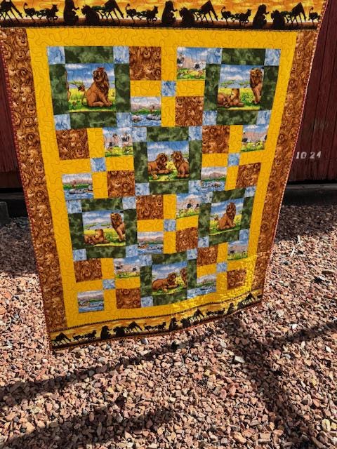 Lions Oh My...Child's Quilt and Pillowcase...Lap/Crib Quilt